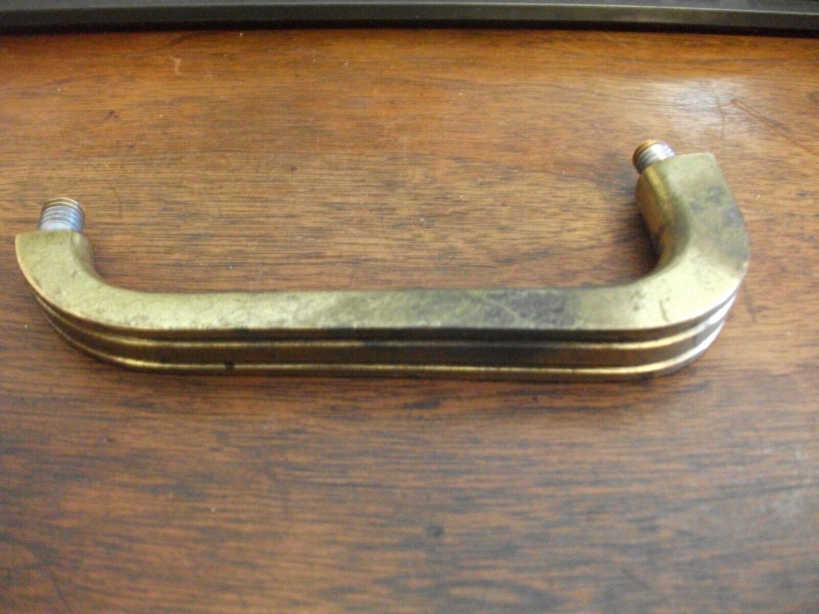 Vintage Solid Brass Door Pull Handle Salvage Art Deco  6” long