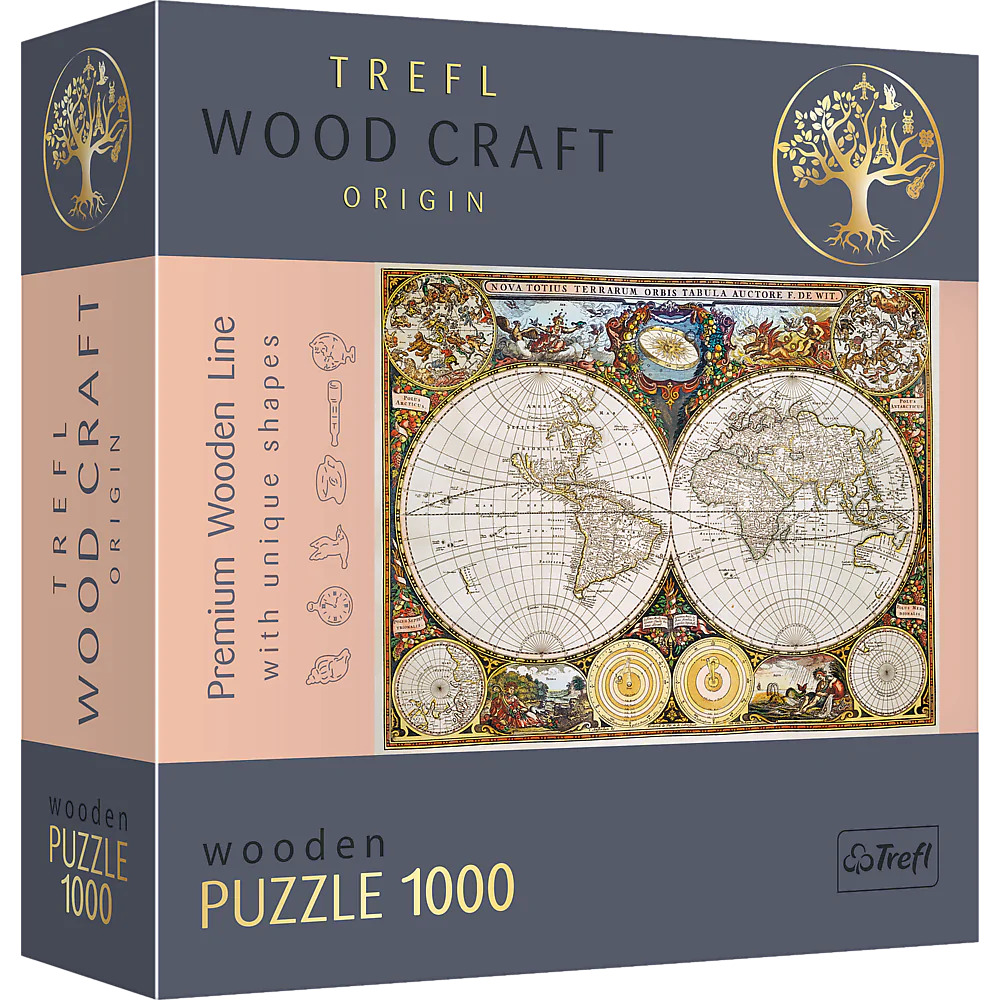 Trefl Wood Craft 1000 Piece Wooden Puzzle - Ancient World Map