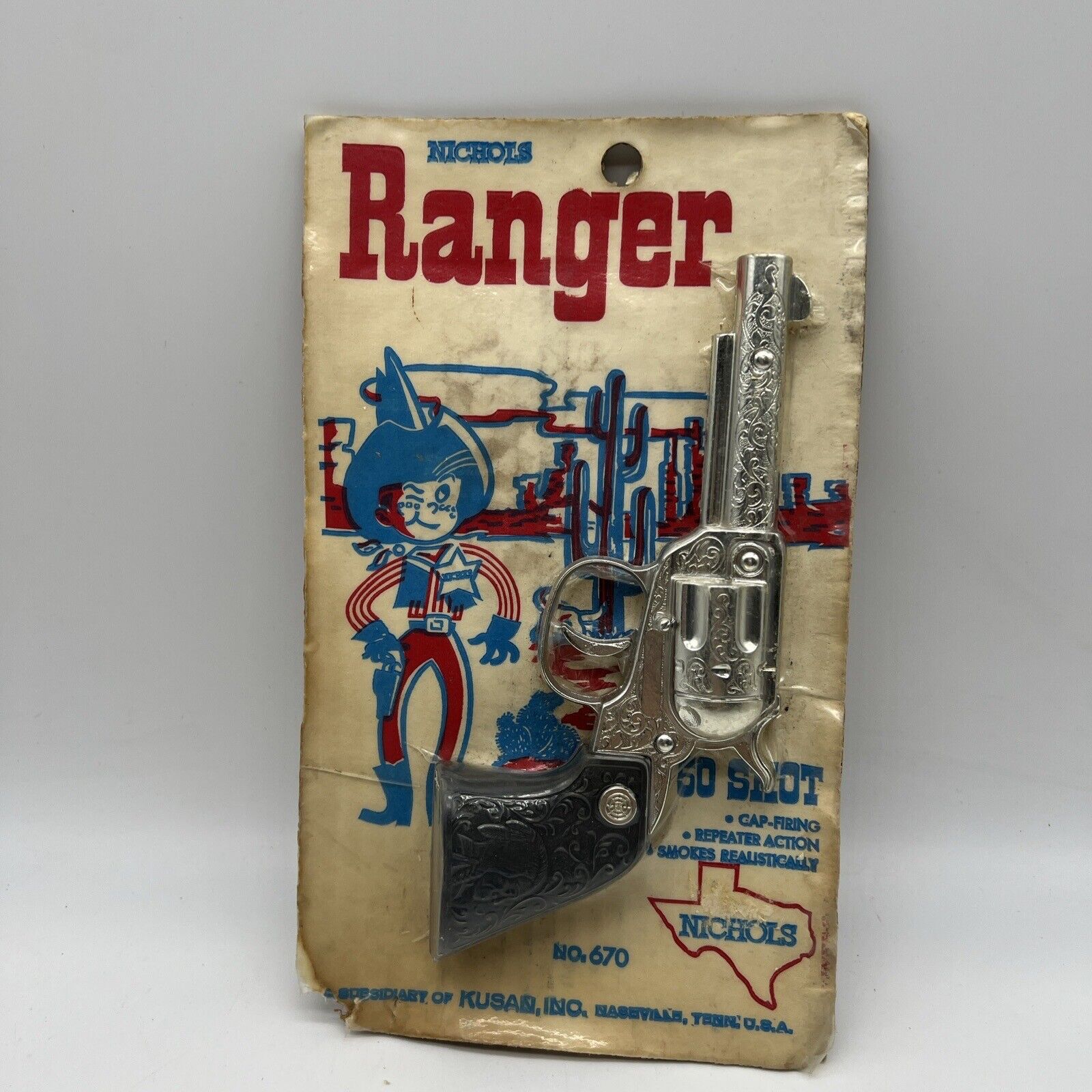 Nichols Ranger  No. 670 Toy Cap Gun Diecast With Original Card Packaging NEW