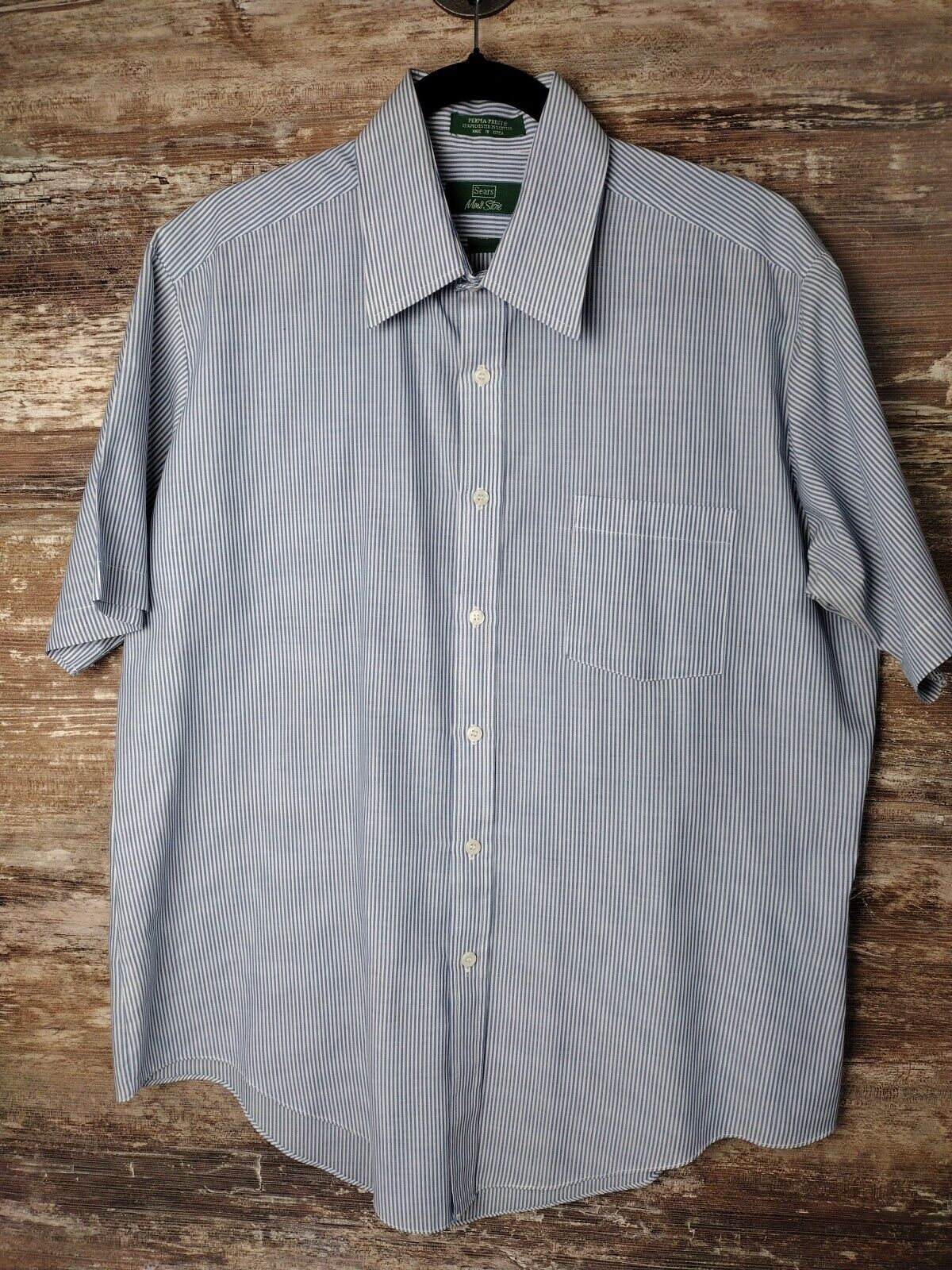 Vintage Sears The Men\'s Store Button Down Shirt Size Medium Short Sleeve VTG
