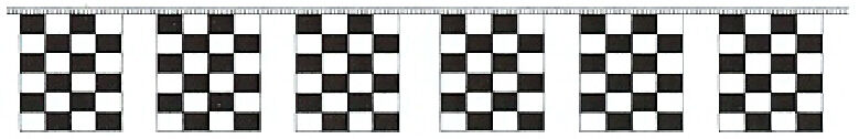 Checker Flag Pennant String 50\', Super Strong Dura-Knit Cloth Flags, 12\