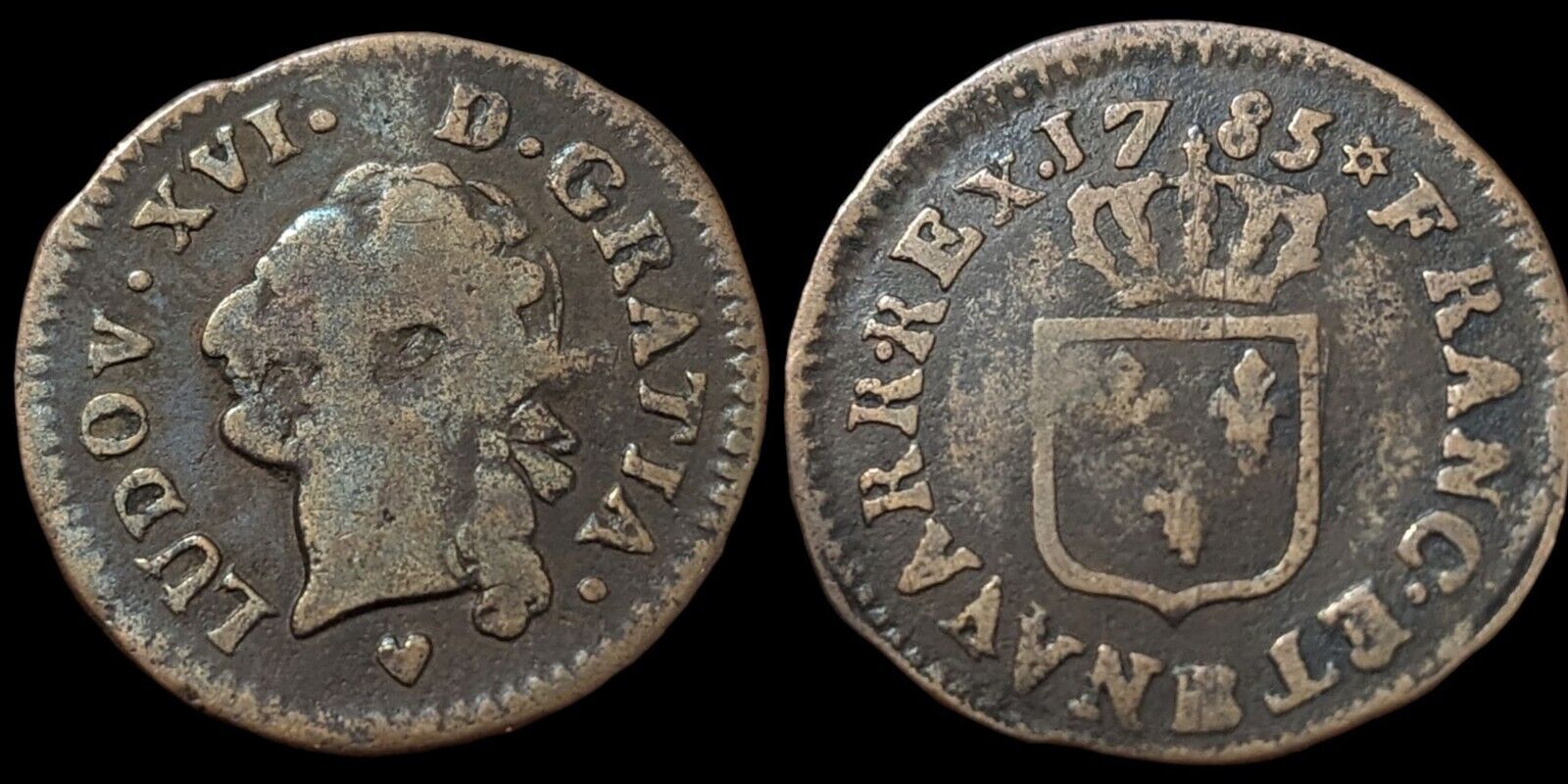 France, Louis XVI, Sol, 1785, Strasbourg Mint Coin