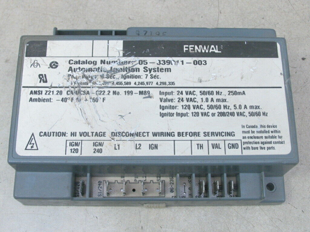 FENWAL 05-339011-003 Automatic Ignition Control Module E0157800