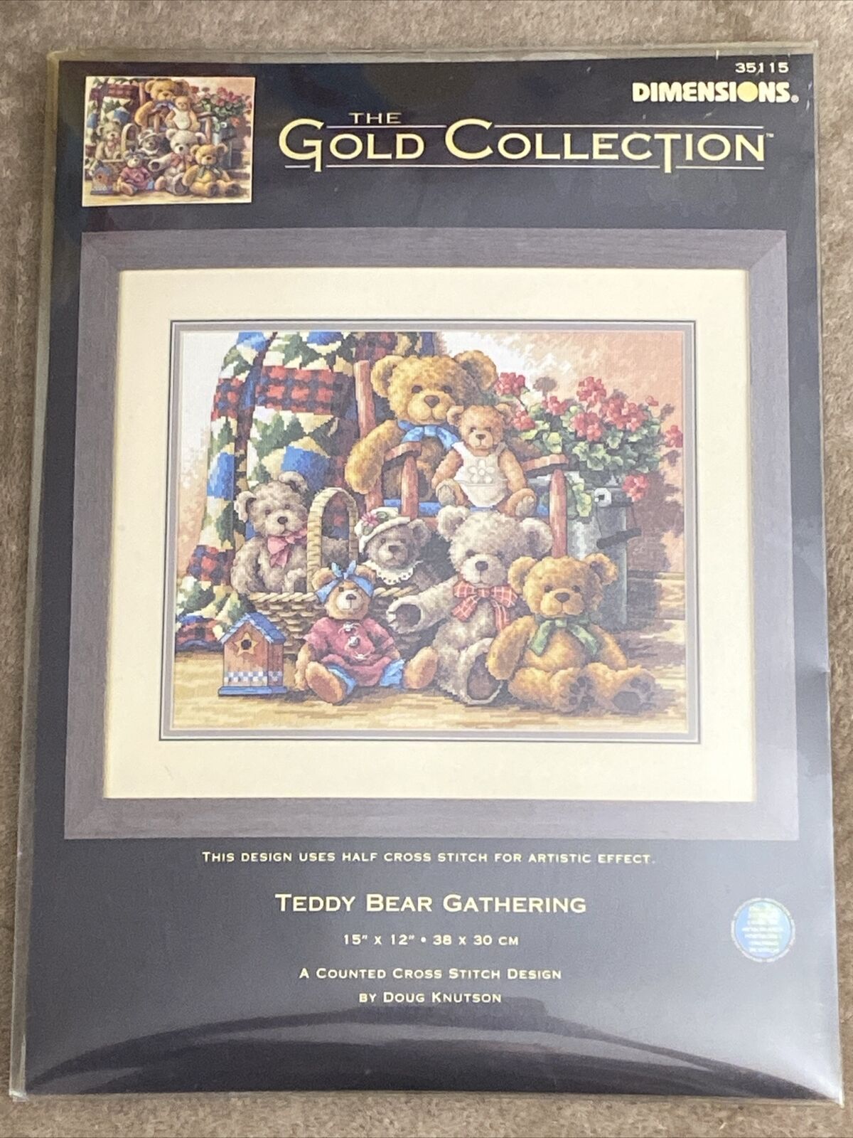 Dimensions Gold Collection TEDDY BEAR GATHERING Counted Cross Stitch Kit #35115
