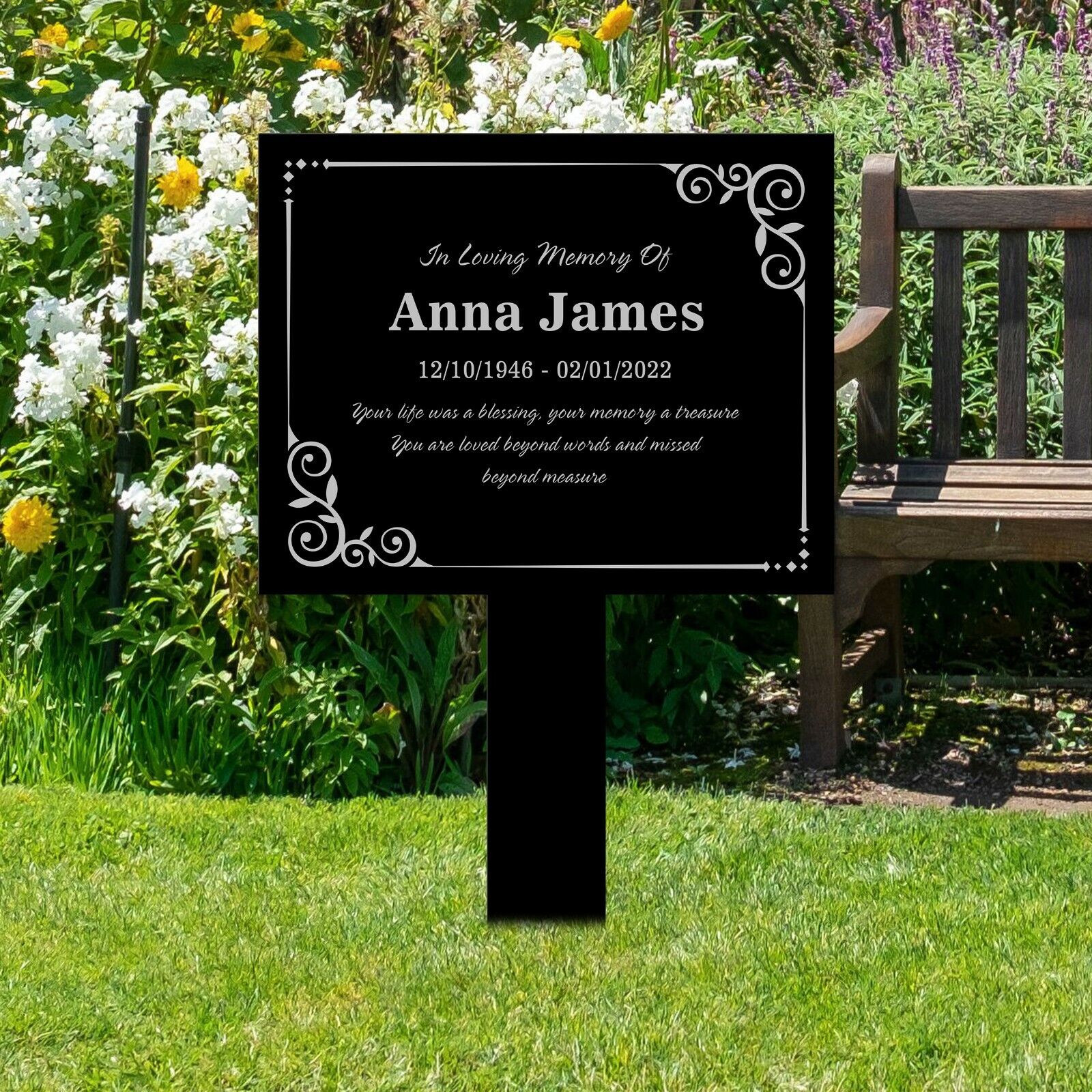 Personalised Memorial Acrylic Plaque Stake In Loving Memory Grave Marker Gift