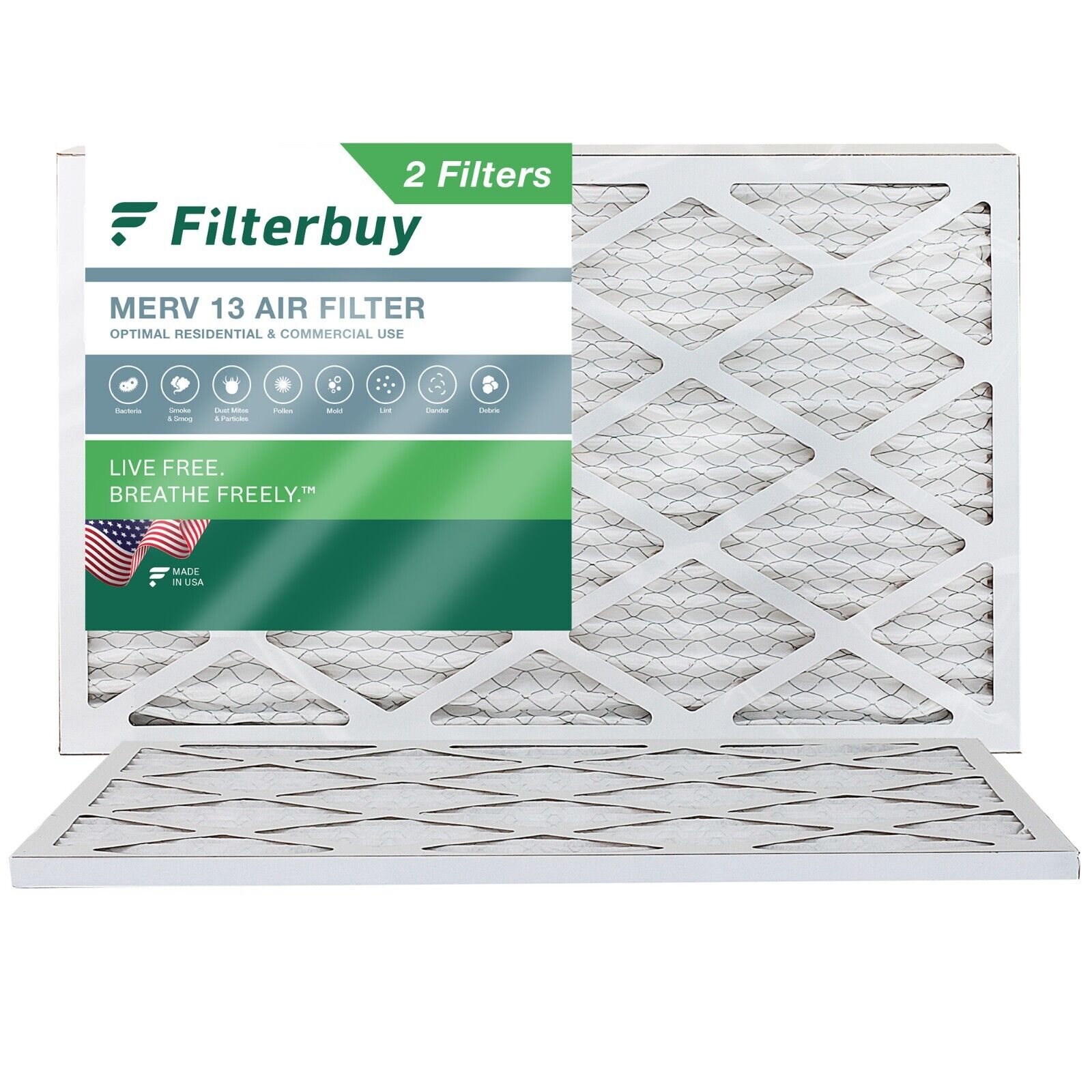 Filterbuy 18x30x1 Pleated Air Filters, Replacement for HVAC AC Furnace (MERV 13)