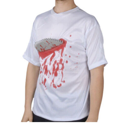 Men’s Zombie Bloody T-shirt With 3D Weapon Halloween Costume Party Tee One Size