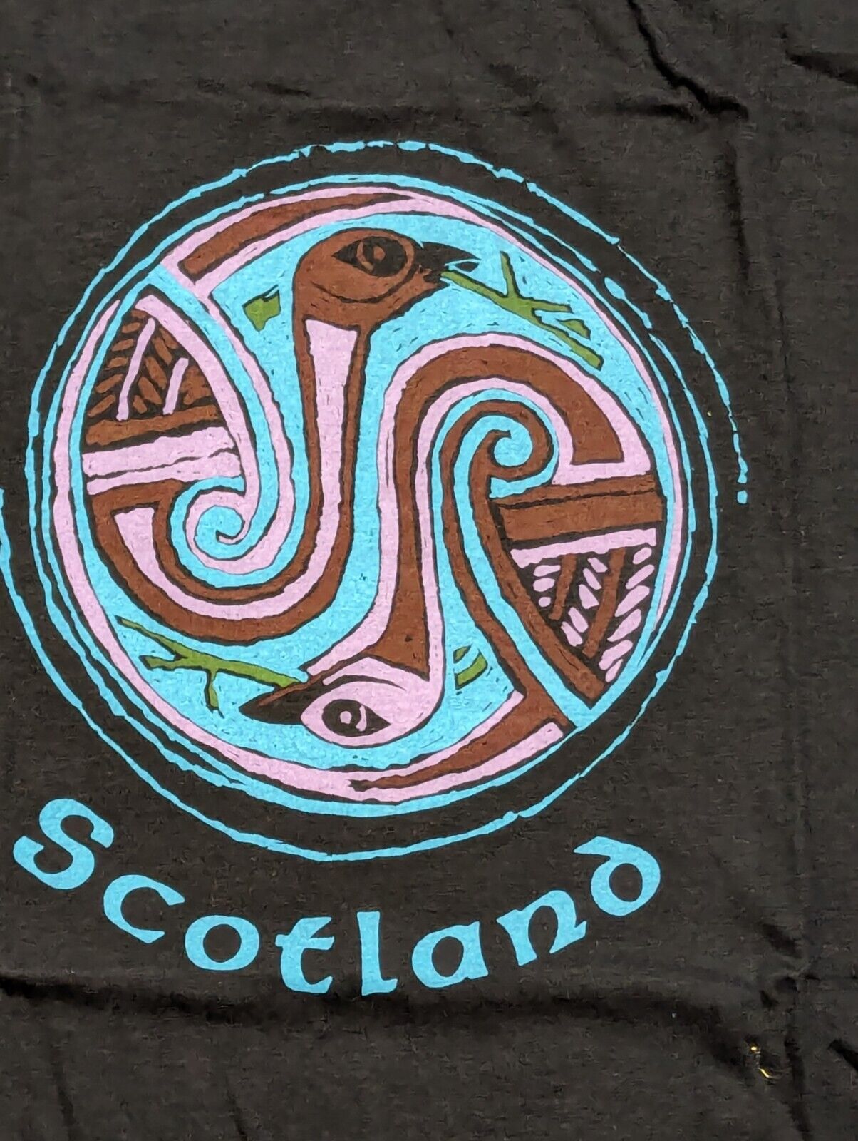 Vintage 1980s Scotland Tourist T-Shirt L Large Black Single Stitch Tee Deadstock