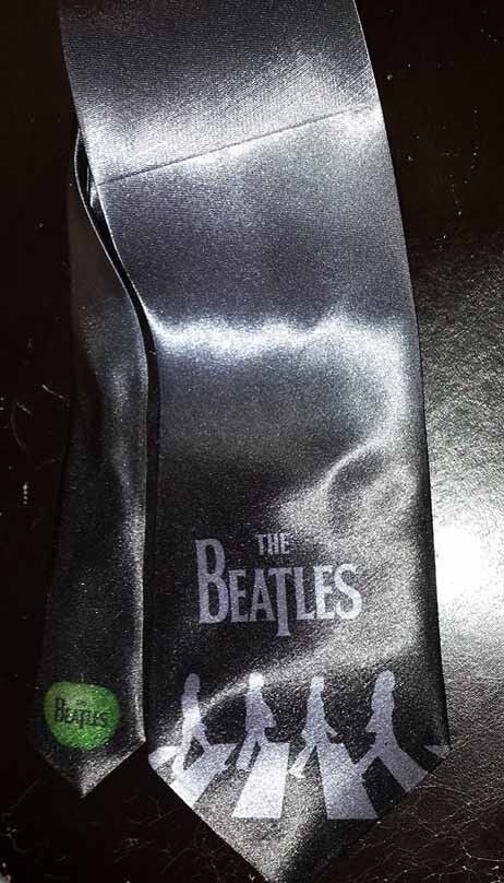 L@@K The Beatles Grey Satin Neck Tie -  Abbey Road Apple records