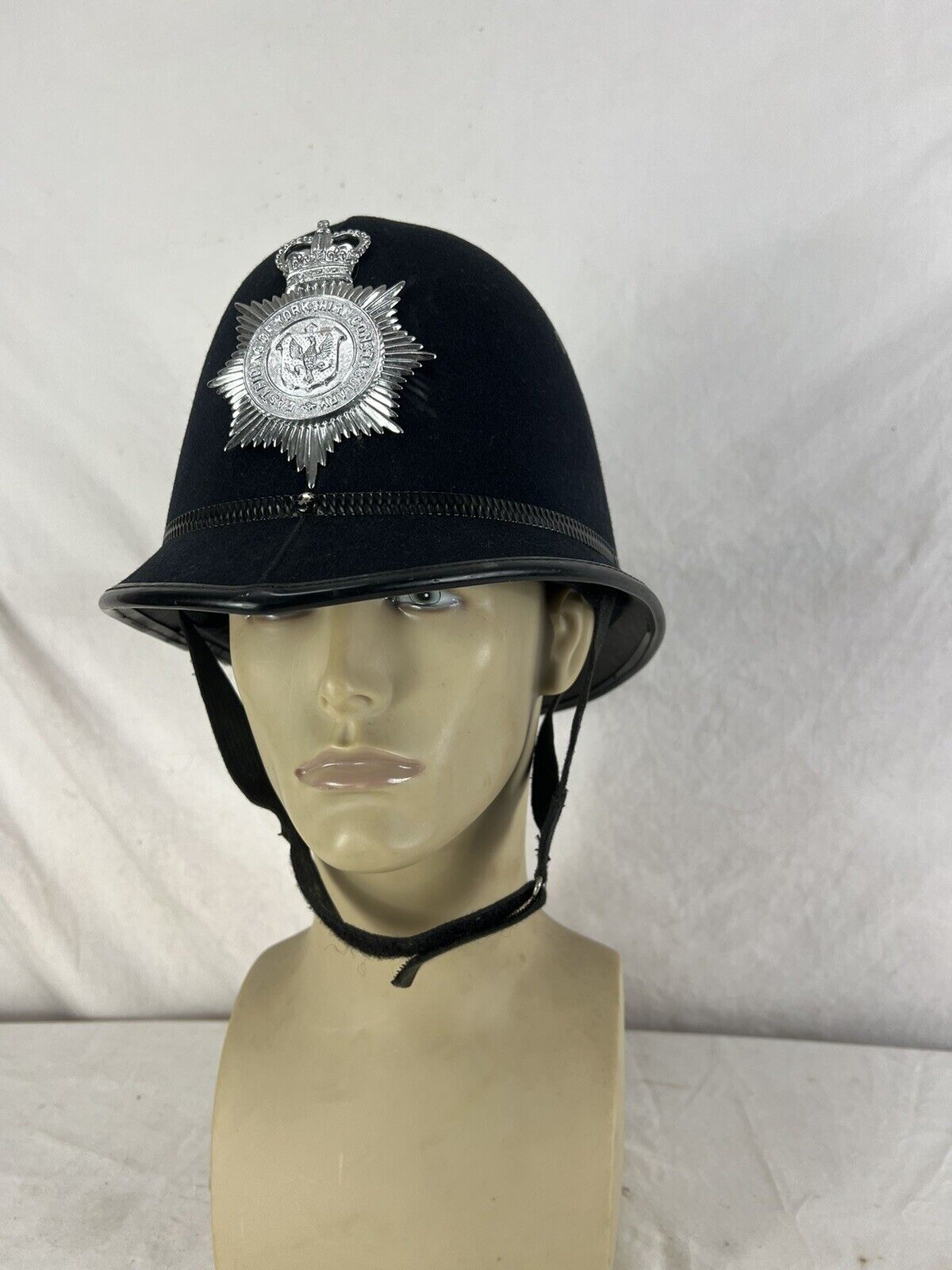 Vintage British Bobby Helmet Hat East Riding Of Yorkshire Police Size 7