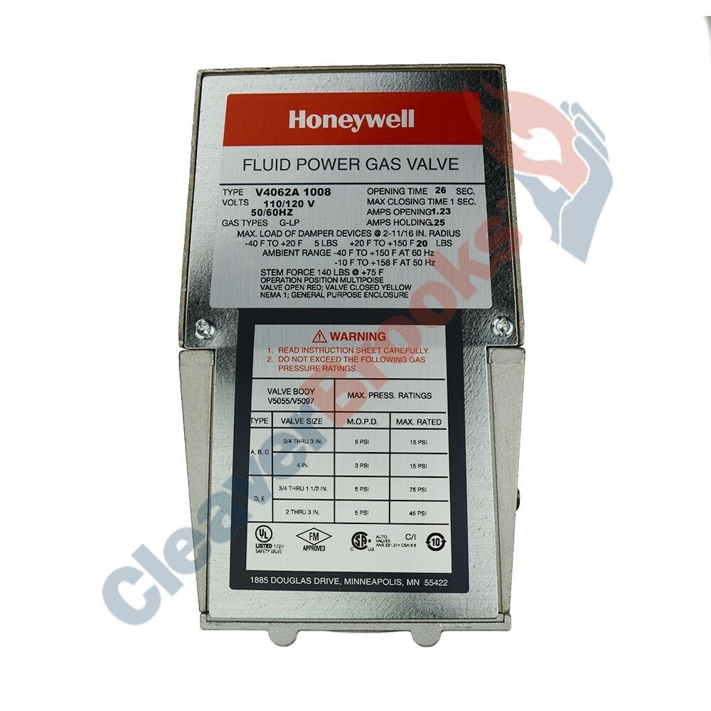Honeywell V4062A1008 Fluid Power Actuator Hi-Lo-Off 996-08435-000
