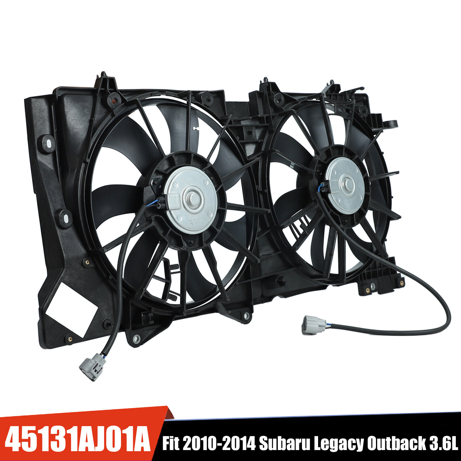 Dual AC Engine Condenser Radiator Cooling Fan For 2010-14 Subaru Legacy Outback