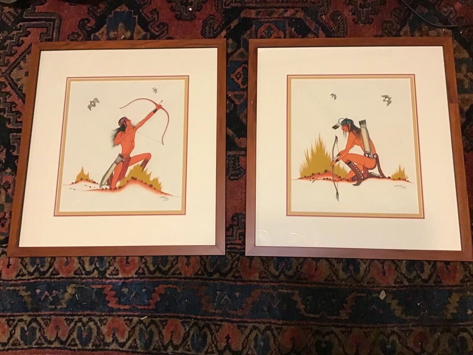 Set Of 2 Beatien Yazz Paintings Original Signed Framed