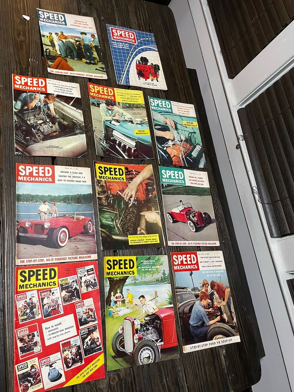 Speed Mechanics Lot Of 11 Magazines From 1954 & 1955
