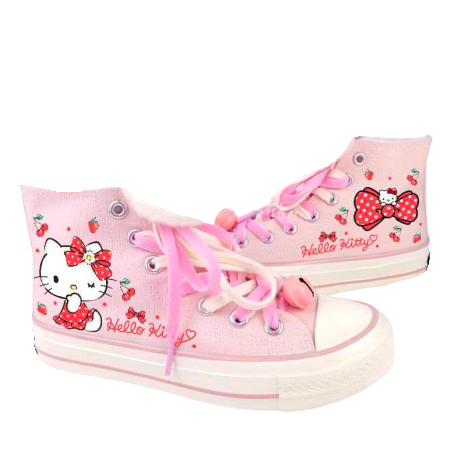 Pink Adult Women High Tops Hello Kitty Sneakers Canvas Shoes Japanese kawaii