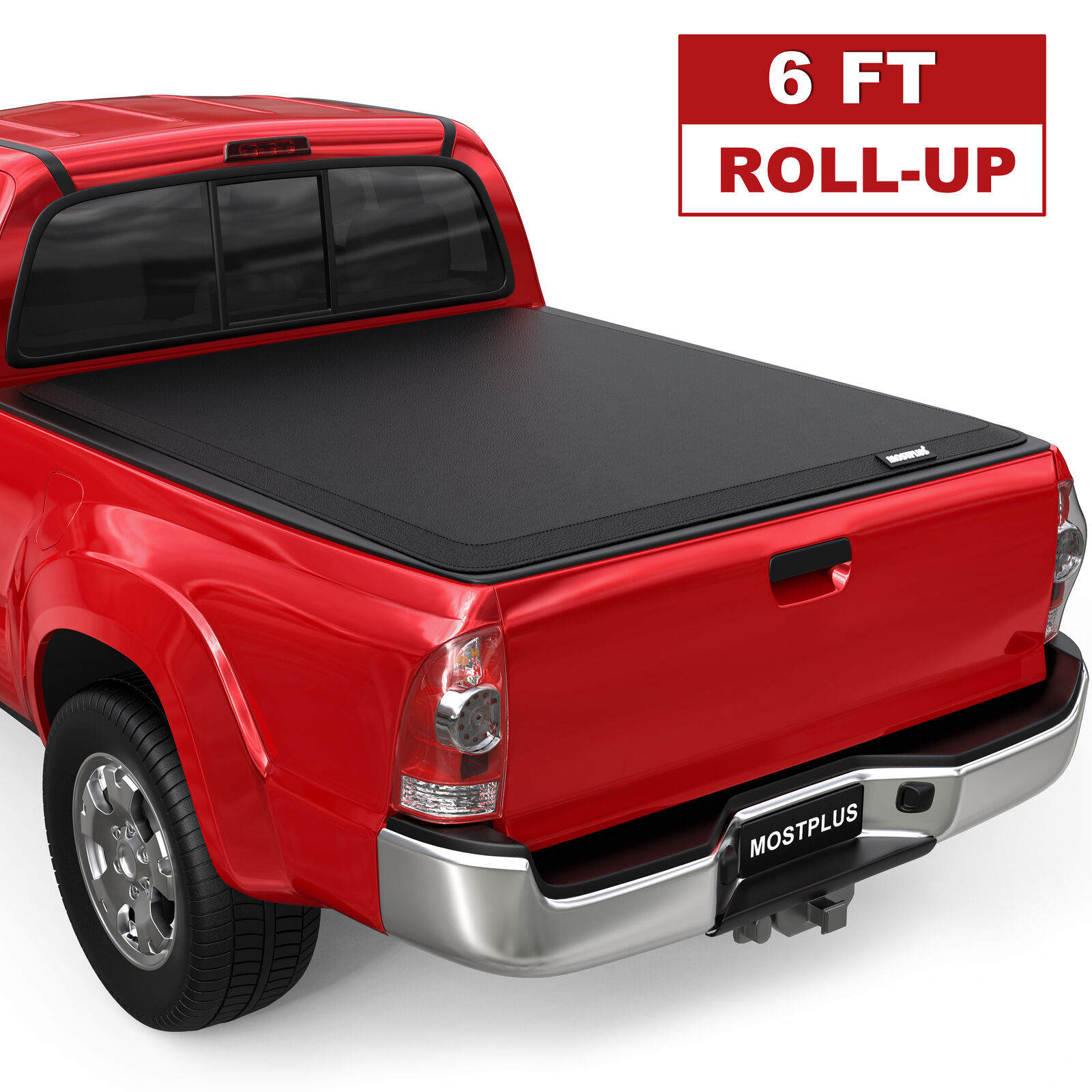 6FT Roll Up Truck Bed Tonneau Cover For 2005-2015 Toyota Tacoma Waterproof