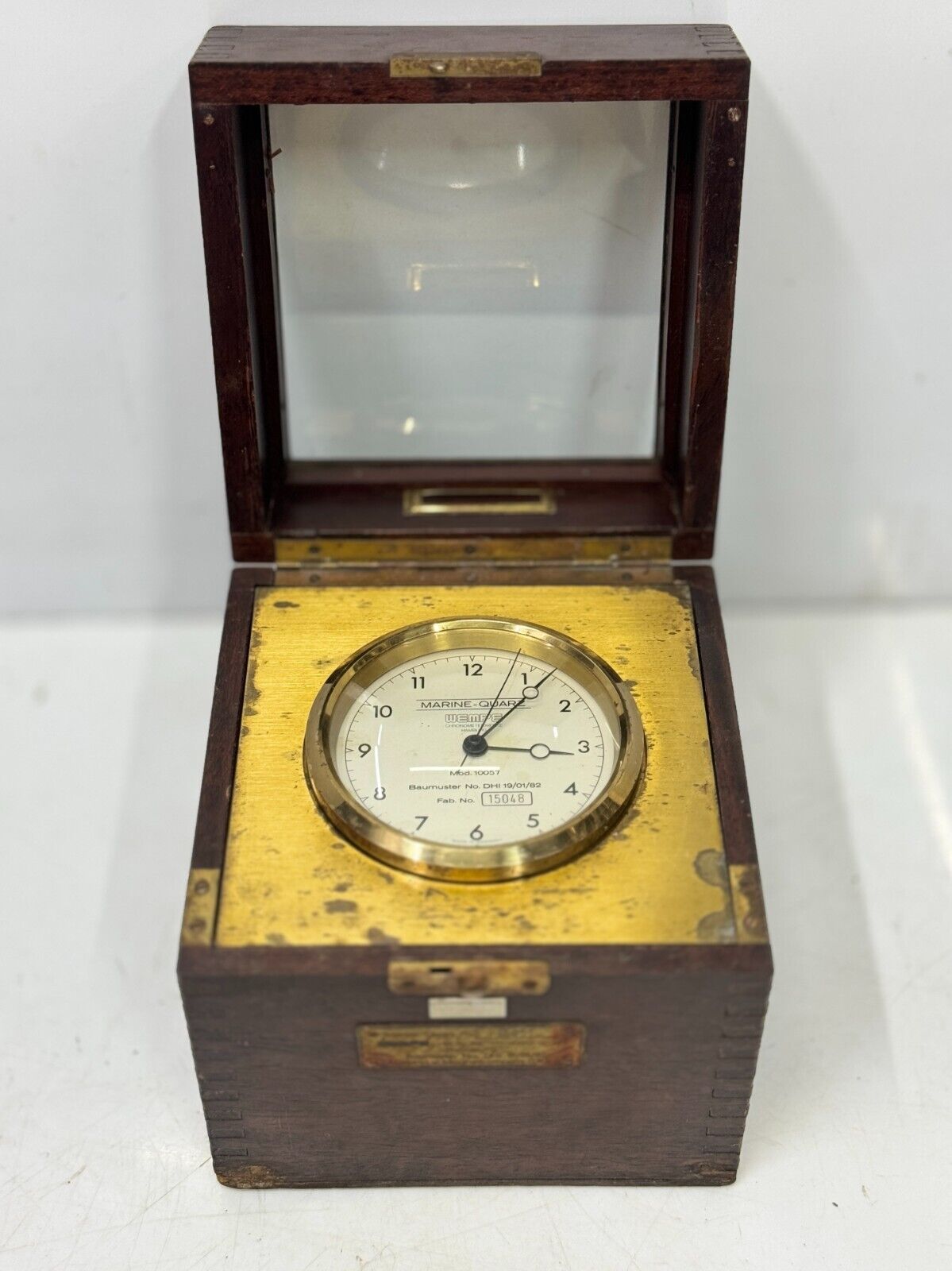 1982 Germany Original Wempe Marine Quartz Old Antique Hainburg Chronometer Clock