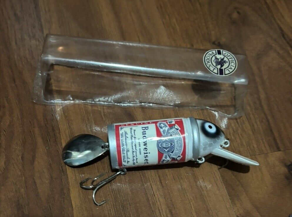 Rare Vintage HEDDON  Big Bud Budweiser Can Fishing Lure With AB Official Bubble