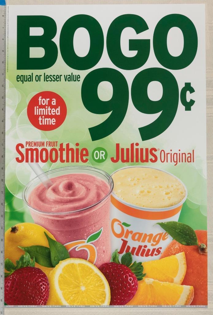 Dairy Queen Poster Backlit Plastic Smoothie Orange Julius 17x25 dq2