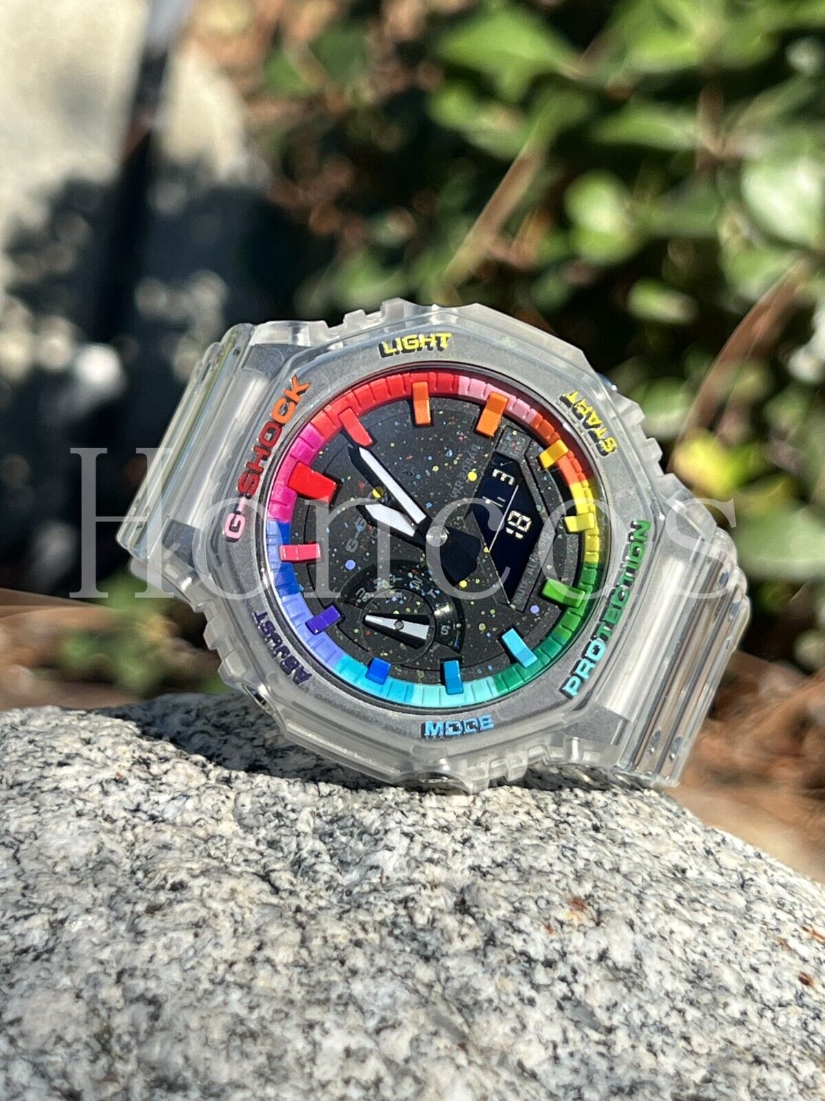 Custom Made Watch Mods Rainbow Jelly Casio G-Shock  45mm Clear Transparent