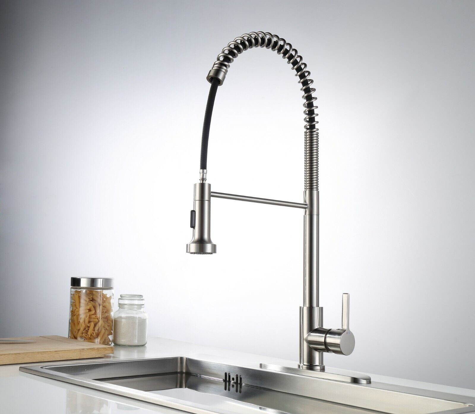Kingmore KF-1180 Maestoso™ Industrial Spring Spout Pull Down Kitchen Faucet