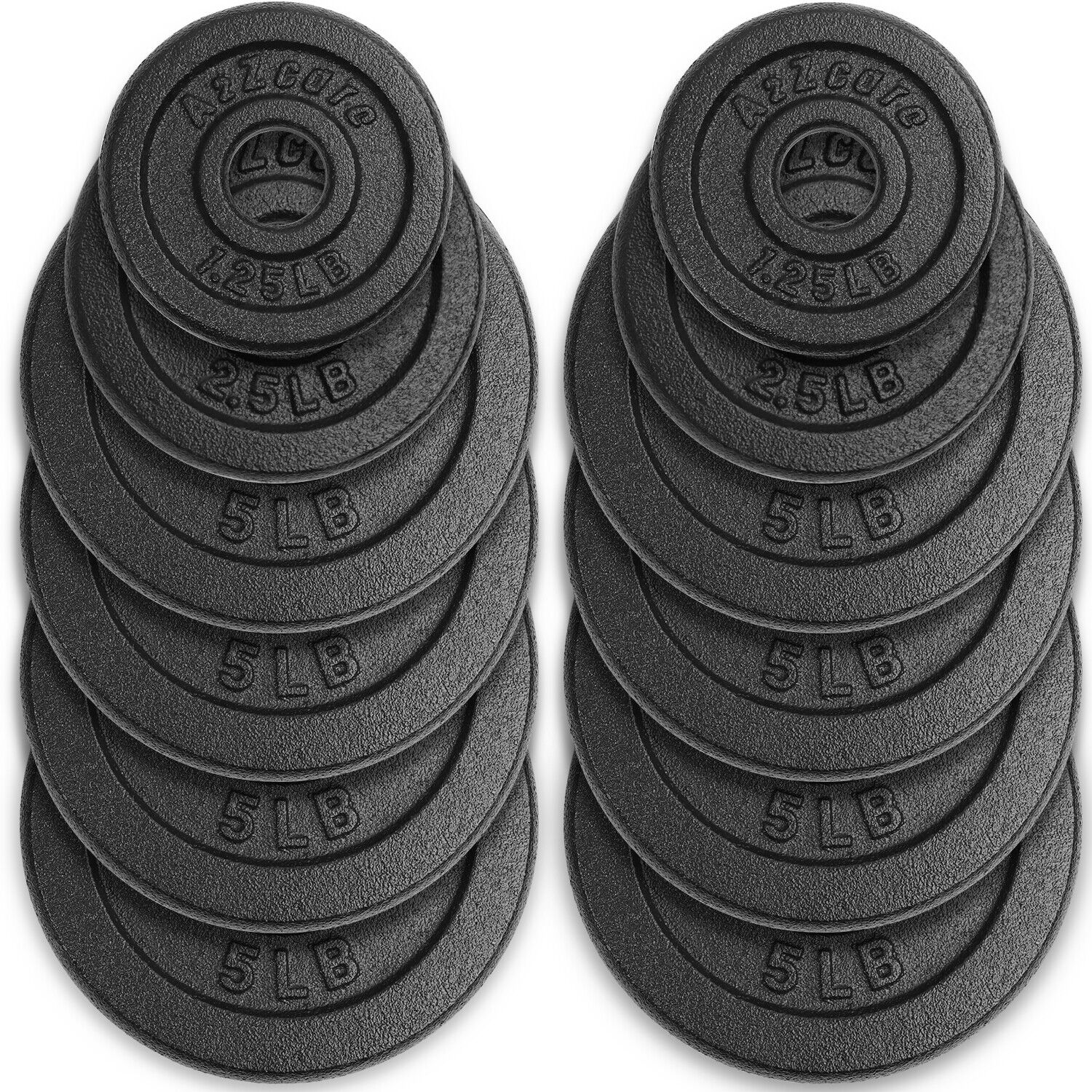 A2ZCARE Standard Cast Iron Weight Plates 1-Inch Center-Hole (47.5 Lbs)
