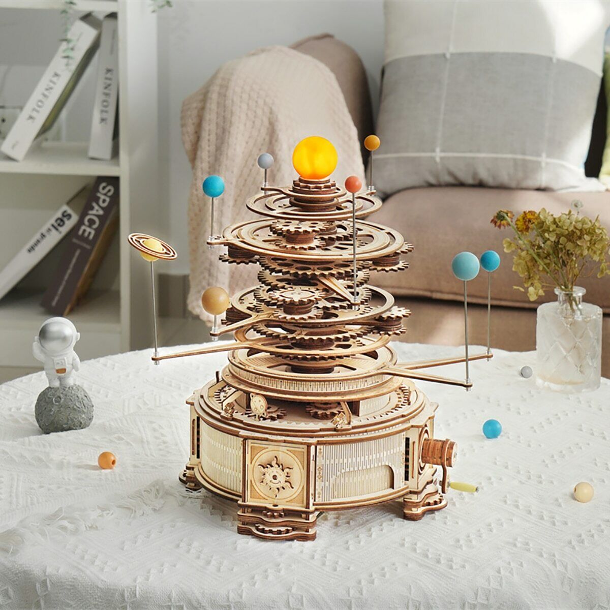 Rokr Solar System 316PCS Rotatable Orrery 3D Wooden Puzzle Assembly Toy for Gift