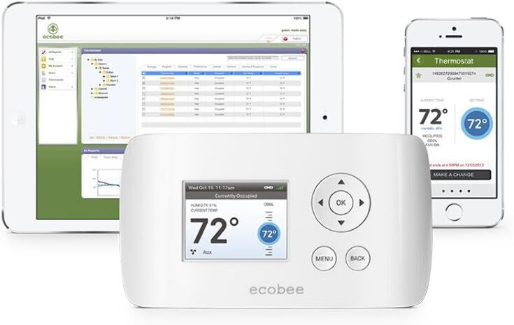 ecobee Smart Si Thermostat 2 Heat-2 Cool Full Color EB-SMARTSI-01 - White