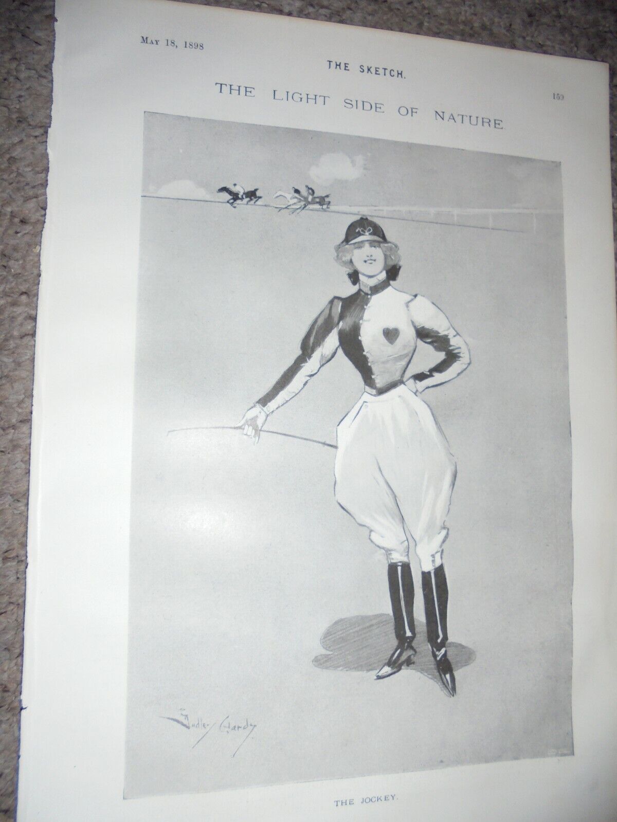 The Jockey by Dudley Hardy 1898 print ref AK