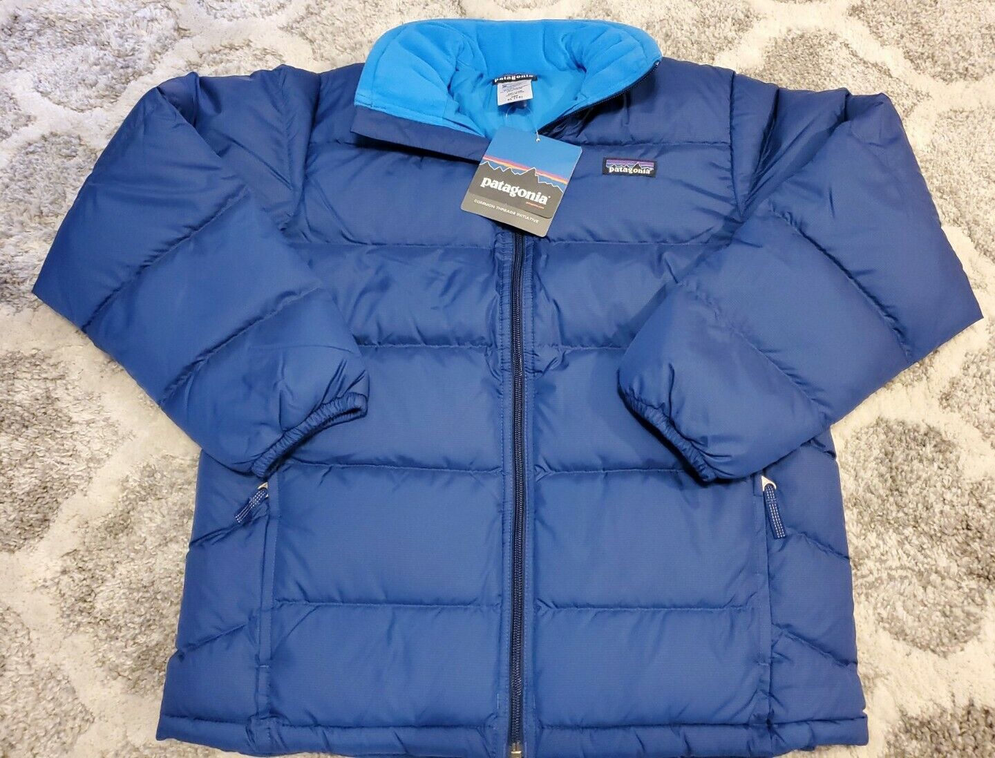 Patagonia Kids Goose Down Jacket, Sweater Navy Size XL (14) New ✅