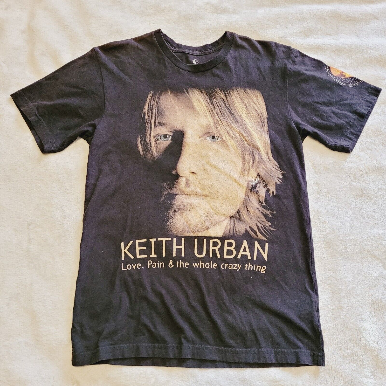 Vintage Keith Urban 2007 World Tour T-shirt Adult Size S Concert Band Tee Black