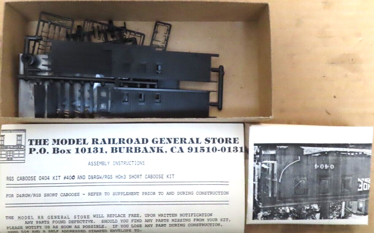 RGS CABOOSE 0404 KIT 400 AND D&RGW/RGS HOn3 SHORT CABOOSE KIT