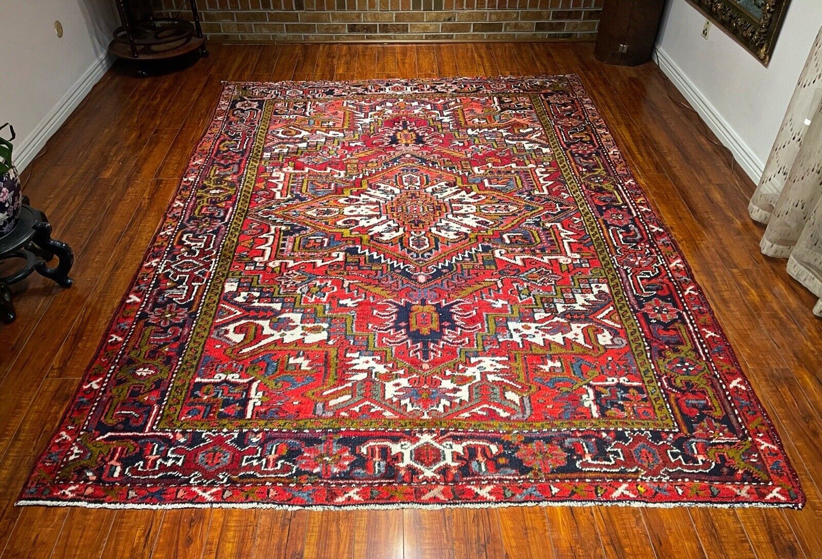 Superb Antique Heriz Hand-knotted Exquisite Rug 6’ 11” x 9’ 4” (INV438) 7x9