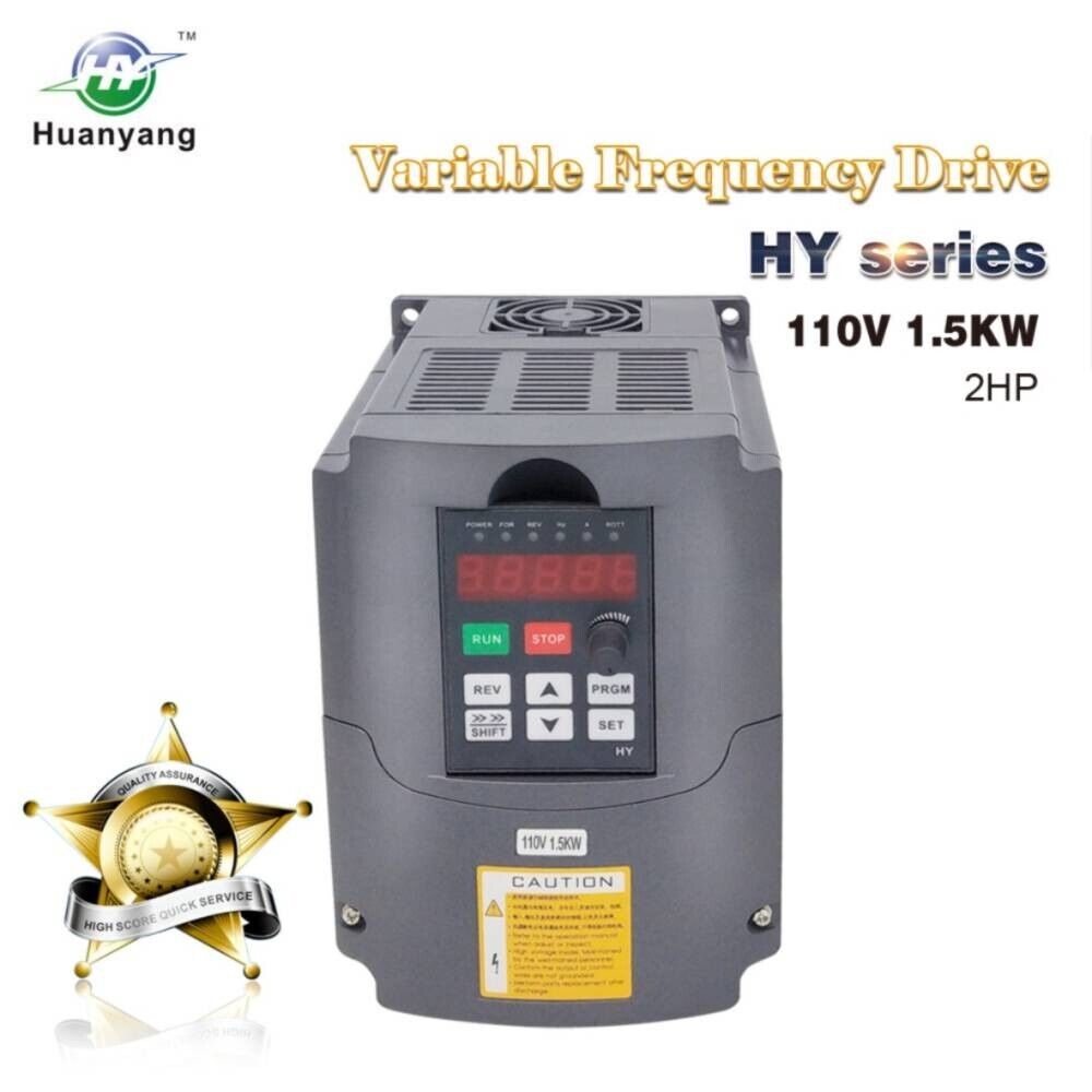 Huanyang VFD 110V 1.5kw 2HP Variable Frequency Drive Inverter Convert 1to3 Phase