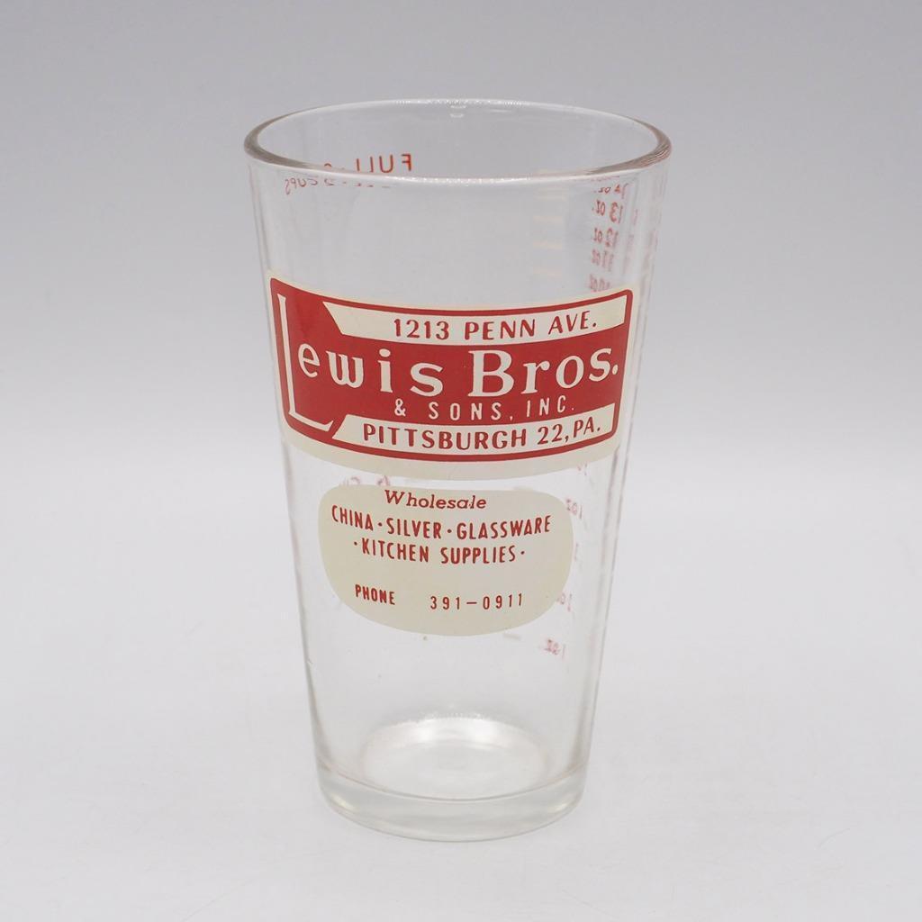 Lewis Brothers & Sons Kitchen Supply Pint Beer Glass Pittsburgh Pennsylvania