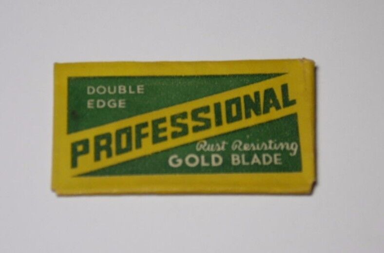 Old Antique VTG 1930s PROFESSIONAL GOLD BLADE Safety RAZOR BLADE IN Wrapper USA