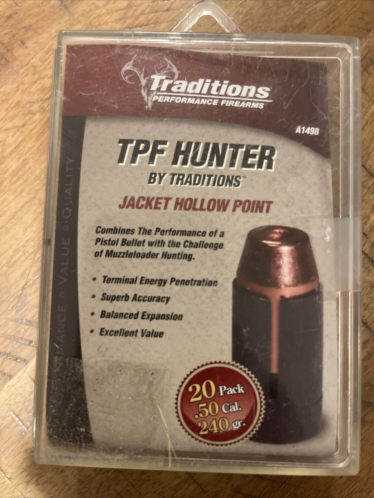 Traditions TPF Hunter .50 Cal 240 gr. Muzzle loader Round 20 Pack New