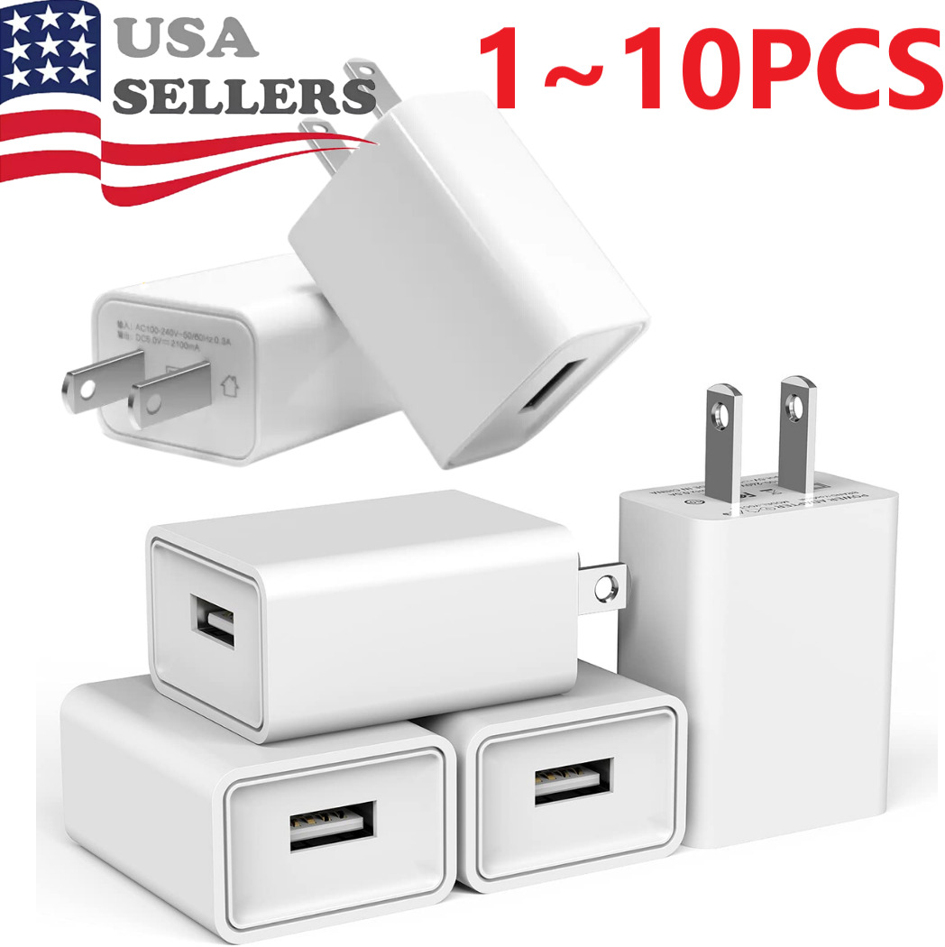 2 Pack Universal 5V 1A US Plug USB AC Wall Charger Power Adapter For Smart Phone