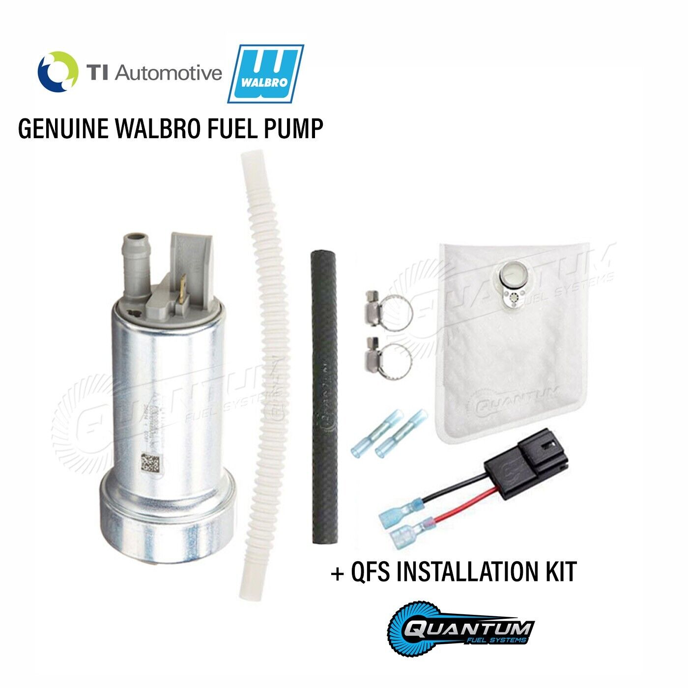 GENUINE WALBRO/TI F90000262 400LPH High Performance Fuel Pump + Kit & Flex Hose