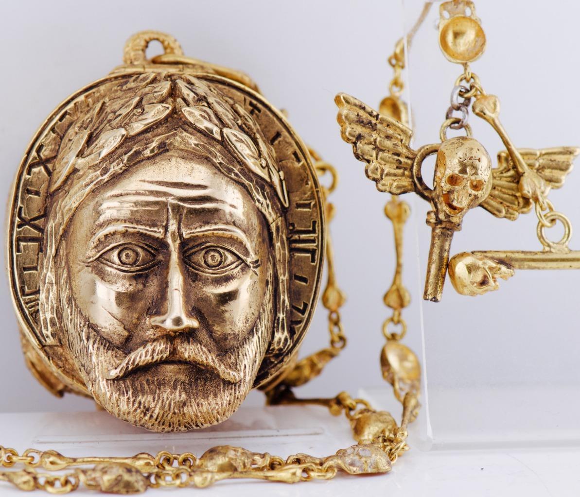 Antique Two Faces Skull Man Verge Fusee Pocket Watch c1750\'s Esquivillon Freres