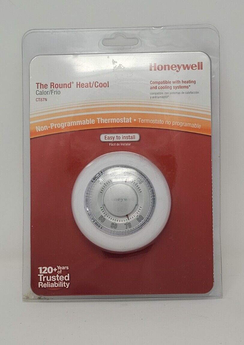 Honeywell CT87N The Round Non-Programmable Manual Thermostat - Heat & Cool