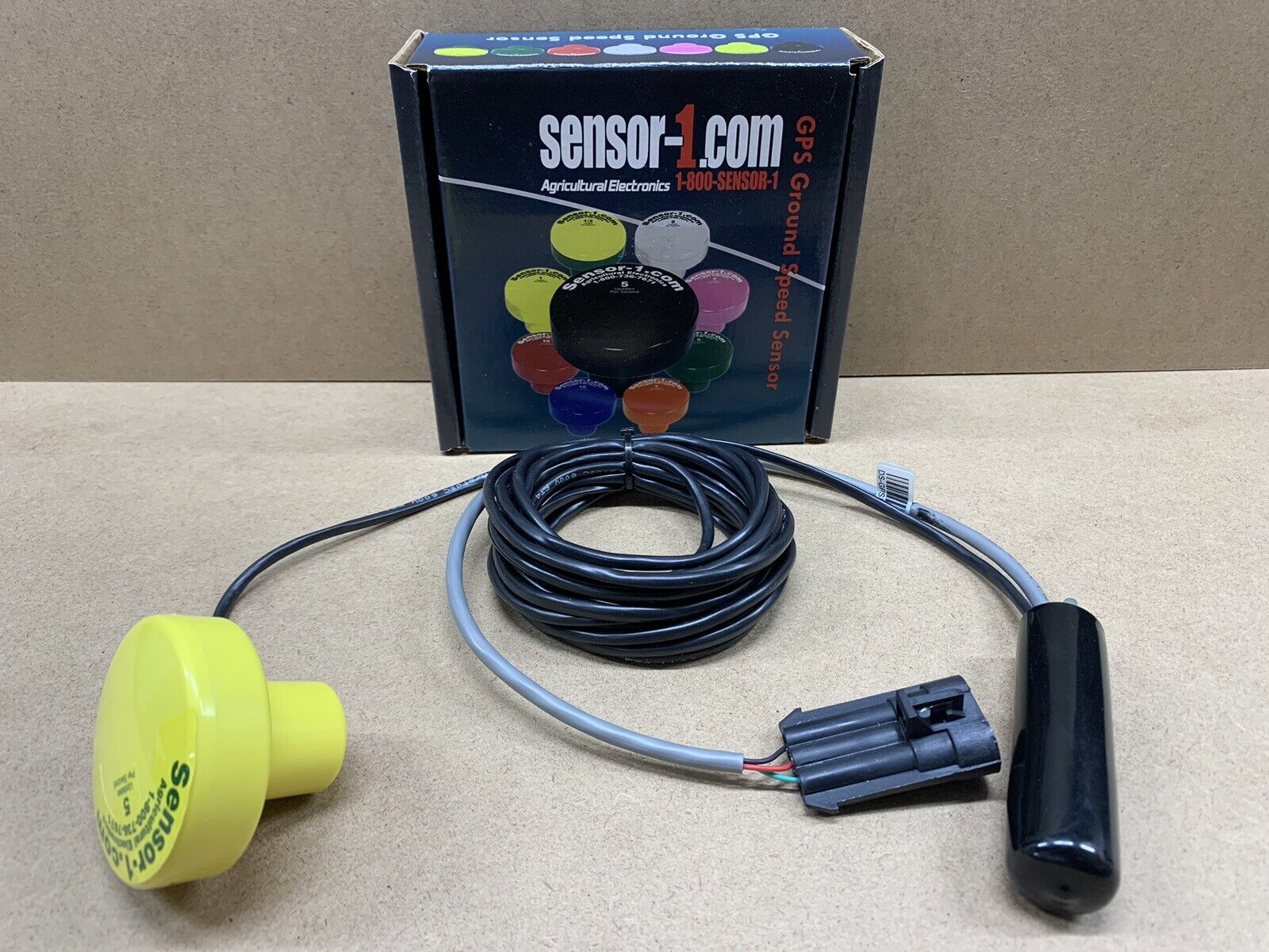 Sensor-1 GPS Ground Speed Sensor DS-GPSM-M5-YEL  Yellow Mushroom Receiver