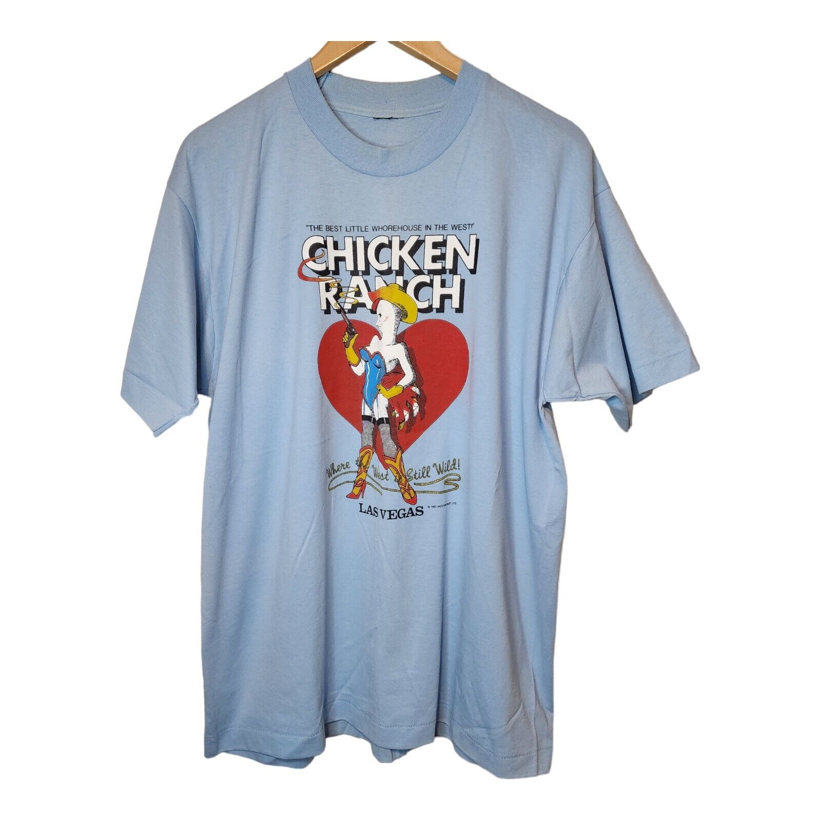 Vintage 80s Chicken Ranch Shirt 1982 Whorehouse Brothel Obscure Las Vegas XL