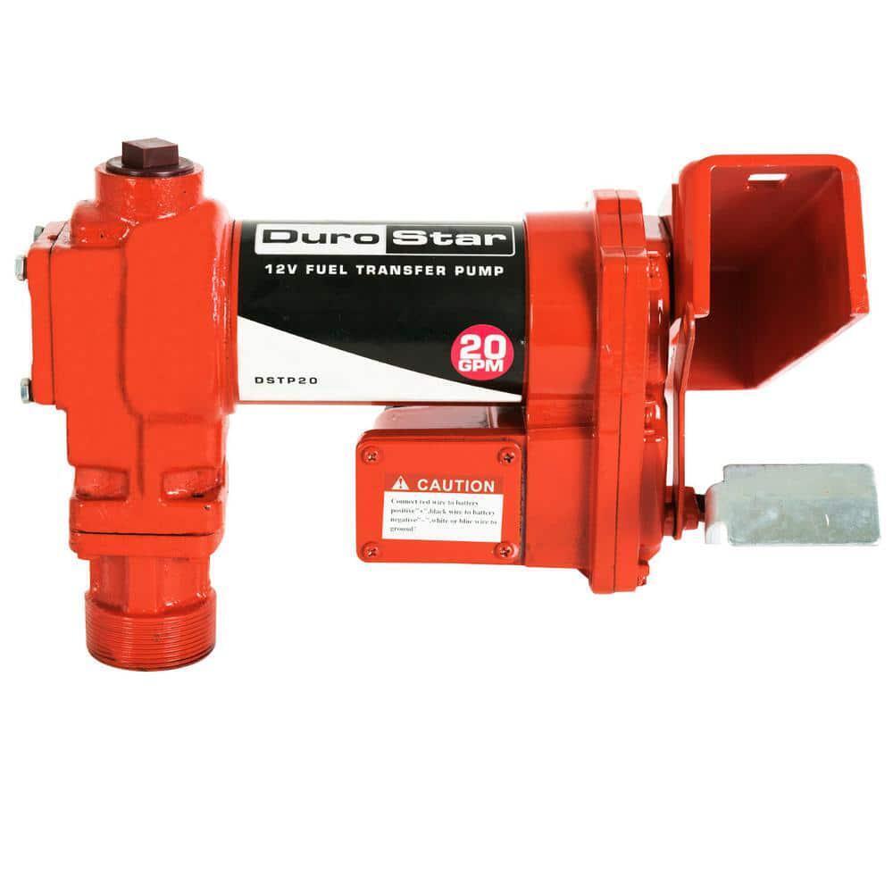 Durostar Fuel Transfer Pump 12V 20-Amp 1/4 HP 2900 GPM Self-Priming Cast-Iron