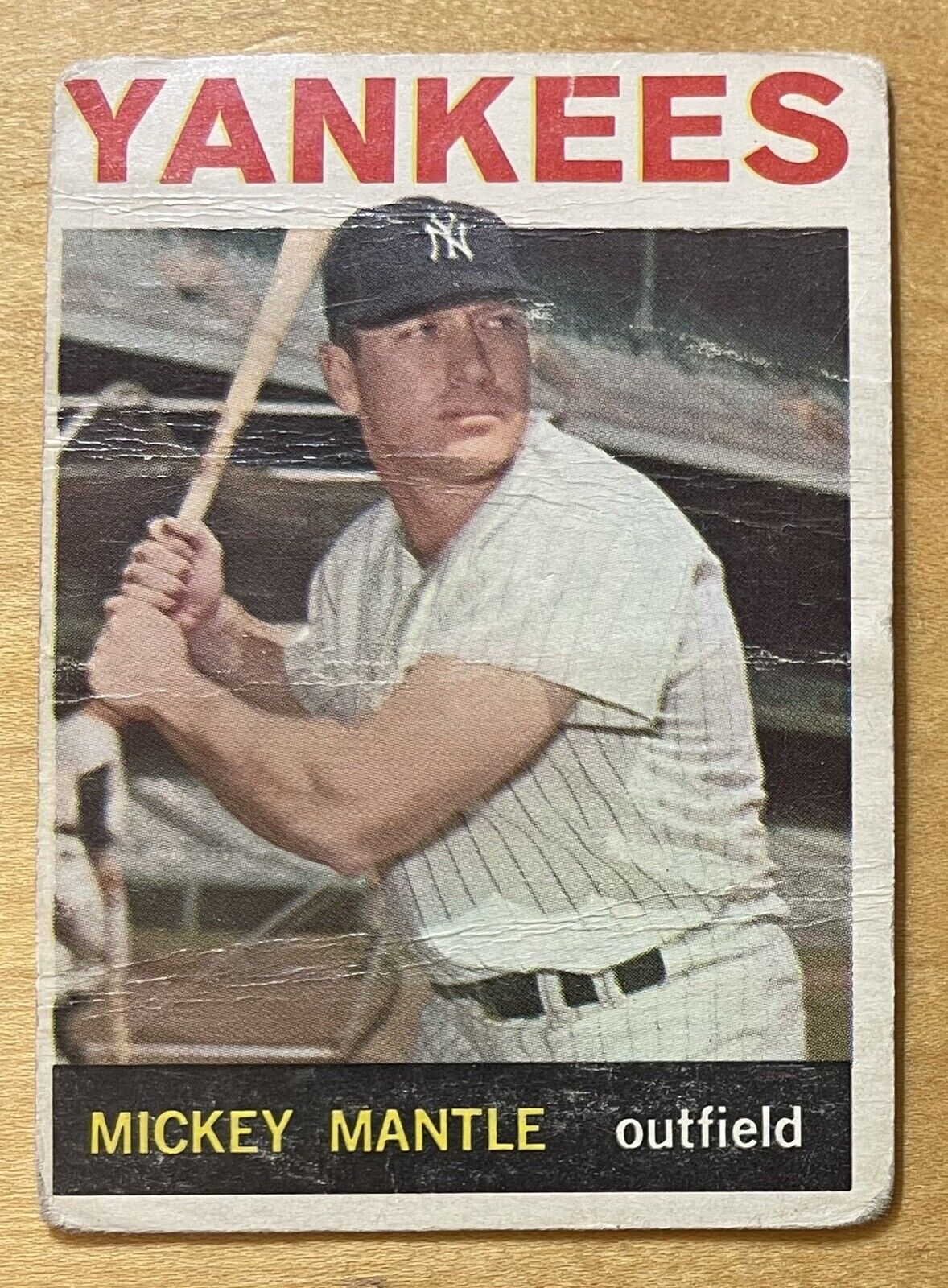 Mickey Mantle 1964 Topps Baseball #50 New York Yankees HOF Low Grade