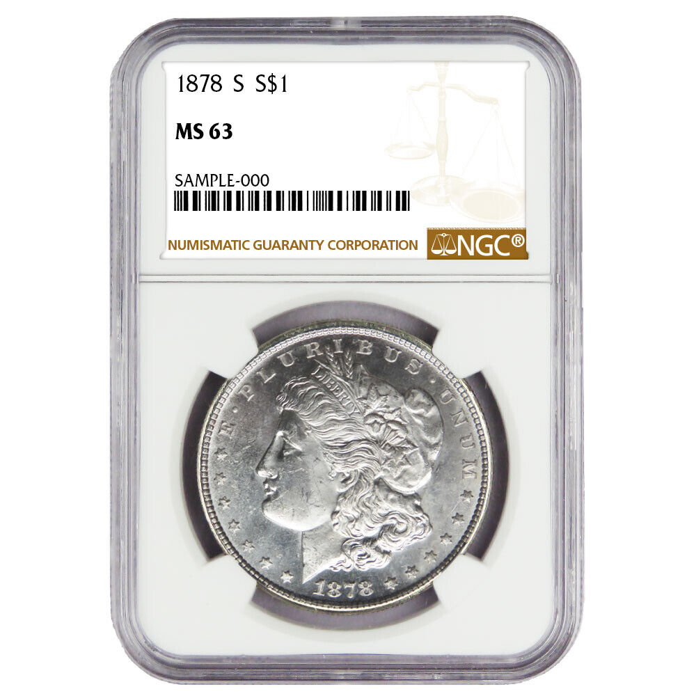 1878-S $1 Morgan Silver Dollar NGC MS63 Brown Label
