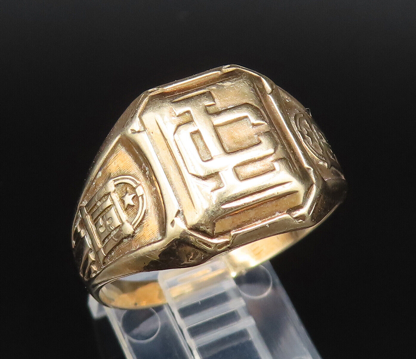 10K GOLD - Vintage Antique 1942 Class Signet Ring Sz 11.5 - GR414