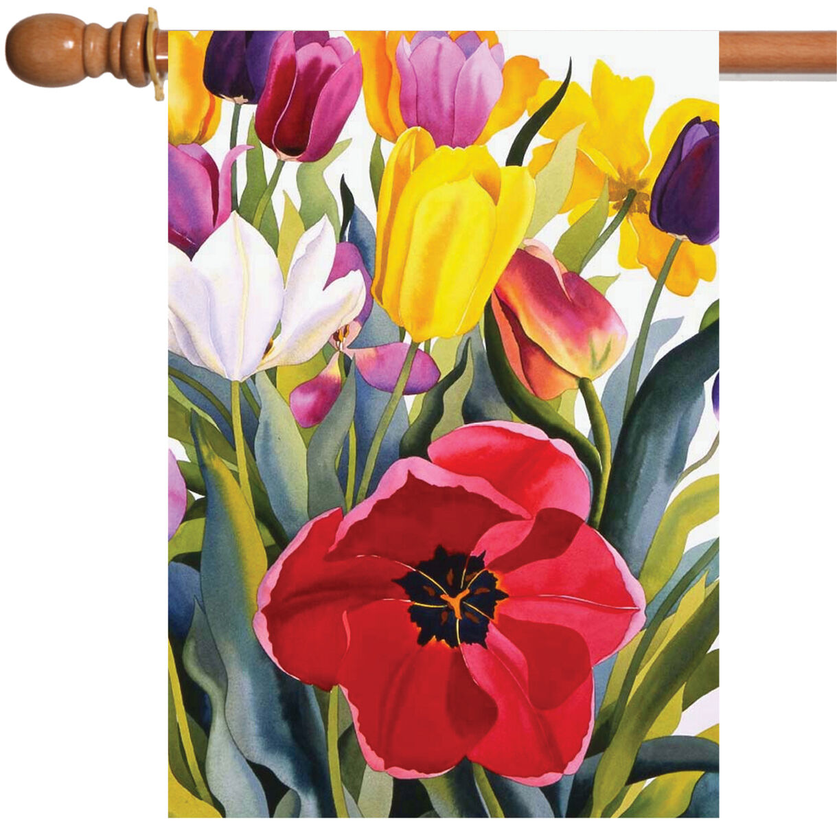 Toland Tulip Garden 28x40 Colorful Spring Summer Flower House Flag
