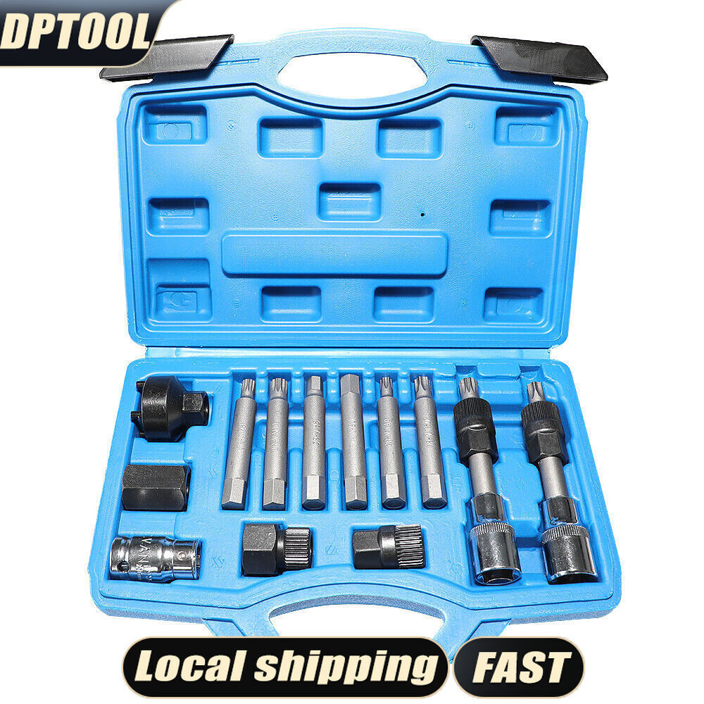 Alternator Pulley Decoupler 13-Piece Socket Set – Pulley Removal Tool Kit