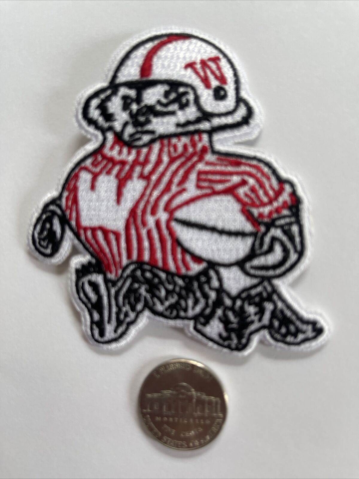 WISCONSIN U Wisconsin Badgers Vintage Embroidered Iron on Patch NCAA 3” X 2.5”